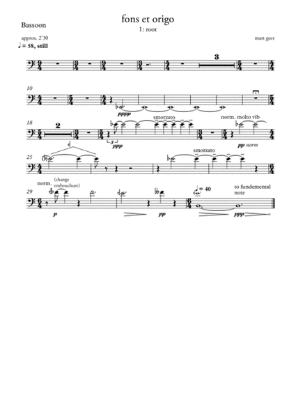 Fons et origo (Individual bassoon part)