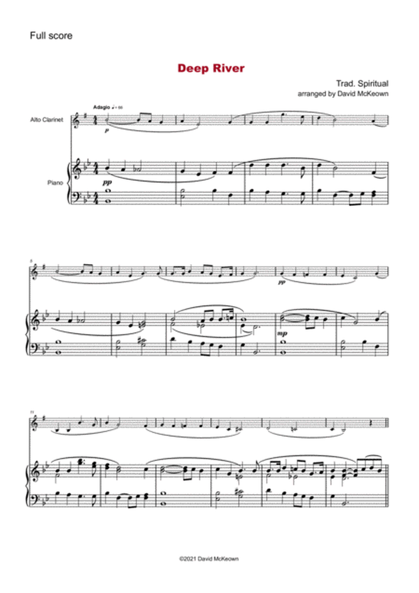 Deep River, Gospel Song for Alto Clarinet and Piano