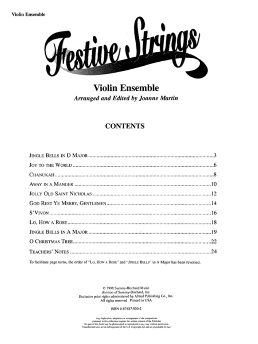 Festive Strings for Ensemble Violin scores gallery preview page 2