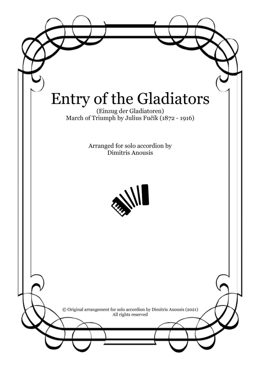 Entry of the Gladiators (Einzug der Gladiatoren) - Amazing solo accordion arrangement Accordion scores gallery preview page 1