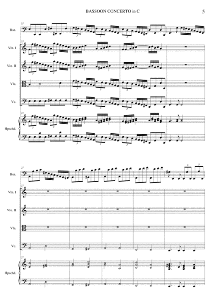 BASSOON CONCERTO in C RV478 - With Parts String Orchestra scores gallery preview page 5
