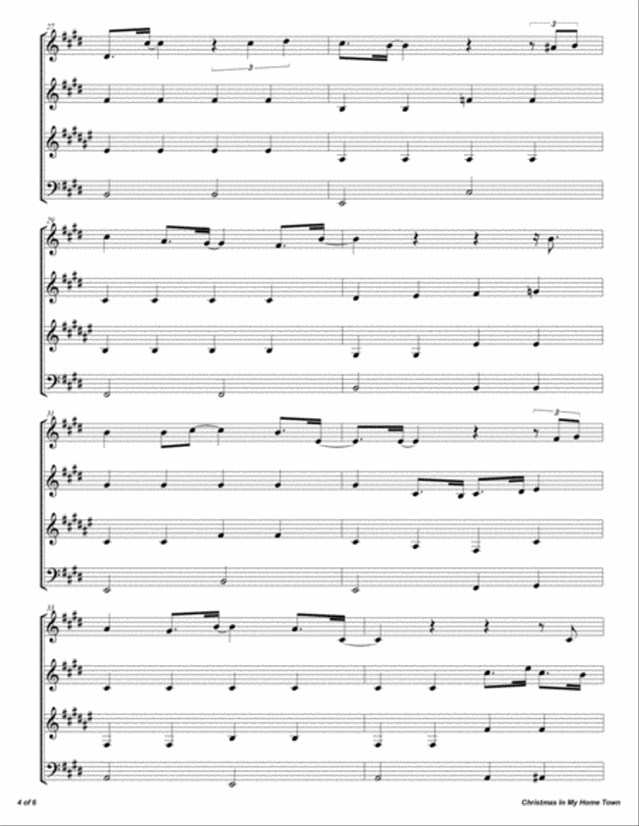 Christmas In My Home Town Woodwind Quartet scores gallery preview page 5