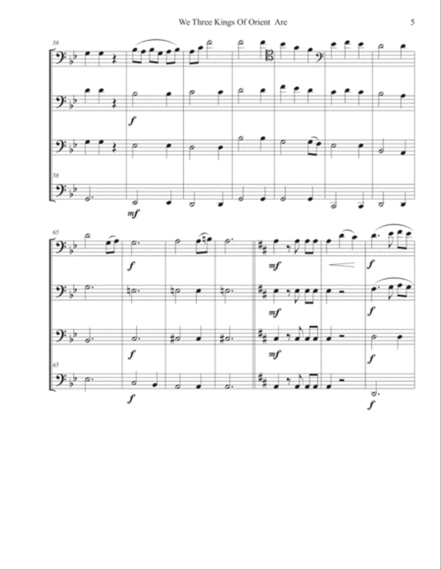 We Three Kings of Orient Are - Bassoon Quartet Woodwind Quartet scores gallery preview page 6