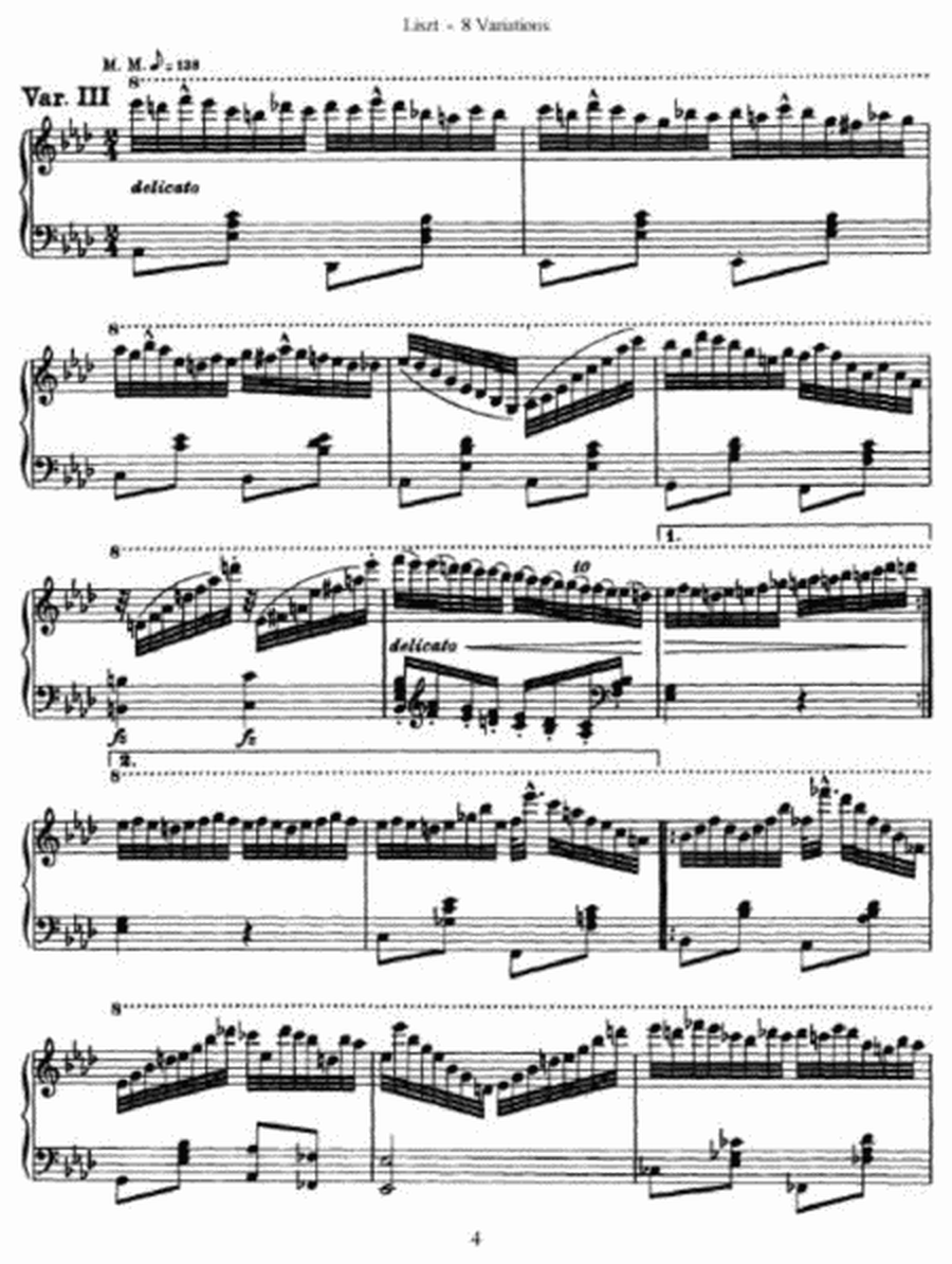 Franz Liszt - 8 Variations (1824)  Op. 1