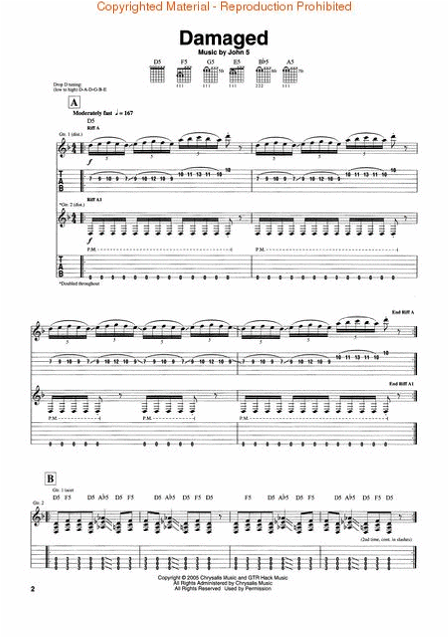 John5 - Songs for Sanity Electric Guitar scores gallery preview page 2