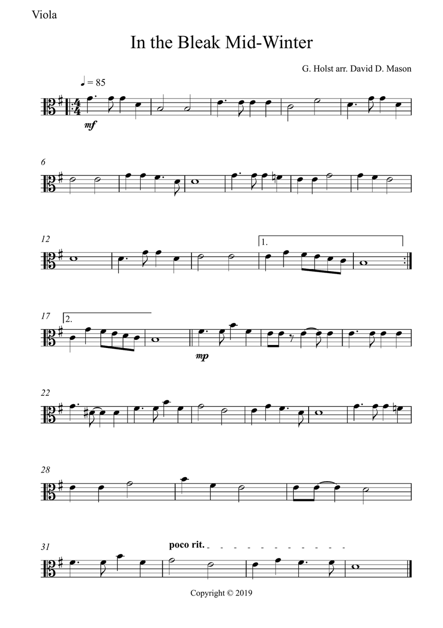 In the Bleak Mid-Winter Cello scores gallery preview page 3
