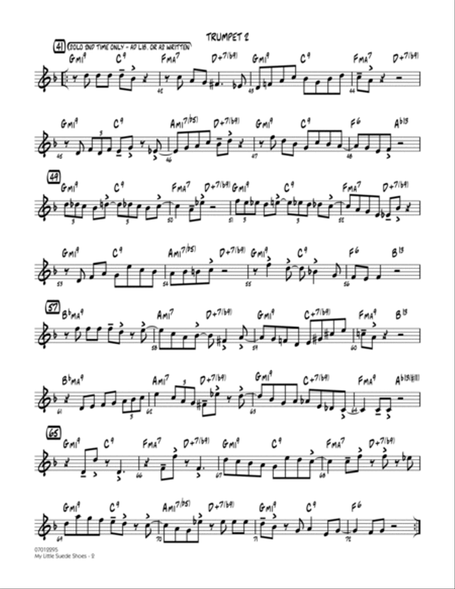 My Little Suede Shoes - Trumpet 2 Jazz Ensemble scores gallery preview page 2