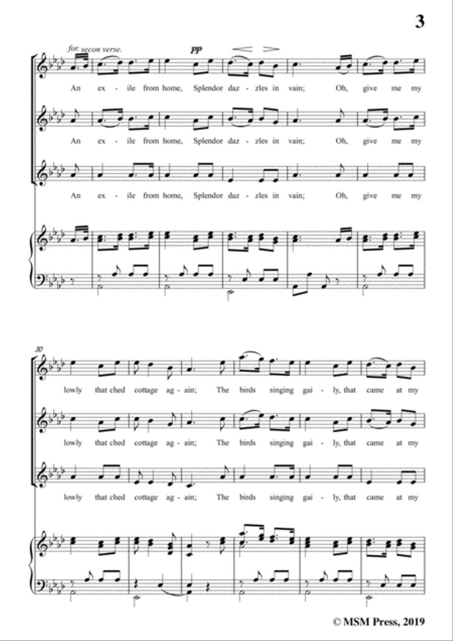 Henry R. Bishop-Home Sweet Home,in A flat Major,for Voice&Piano Voice scores gallery preview page 5