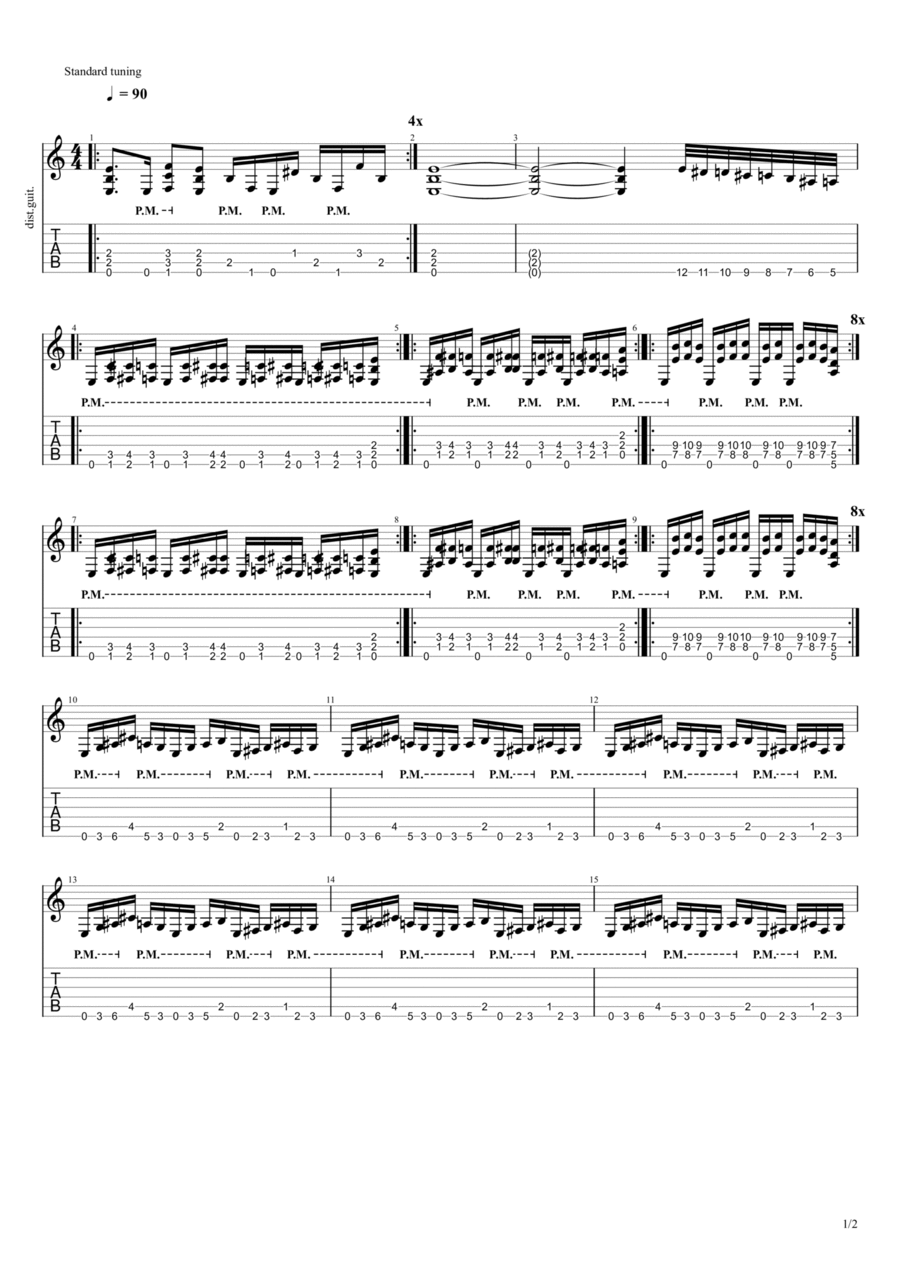 Sample 1 Electric Guitar scores gallery preview page 1