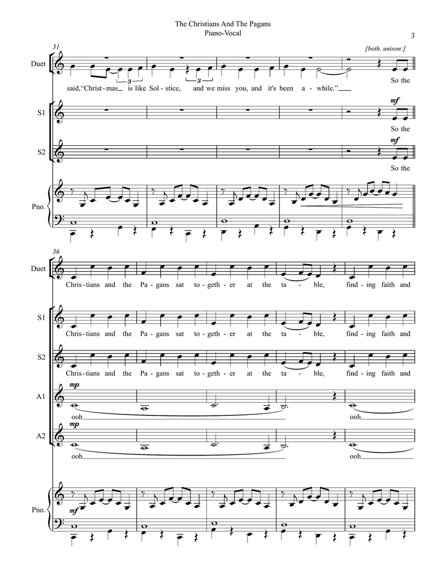 The Christians And The Pagans SSA scores gallery preview page 3