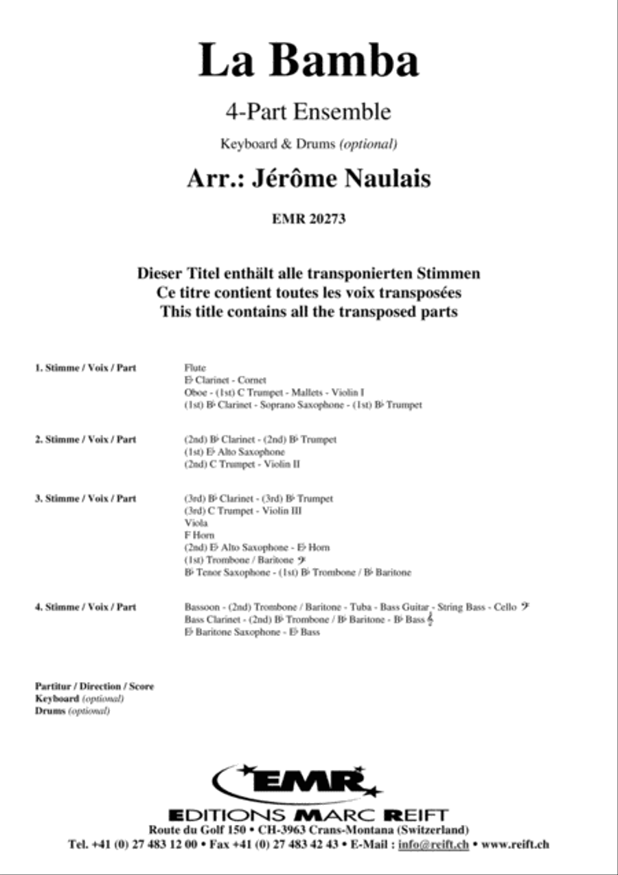 La Bamba Concert Band scores gallery preview page 2
