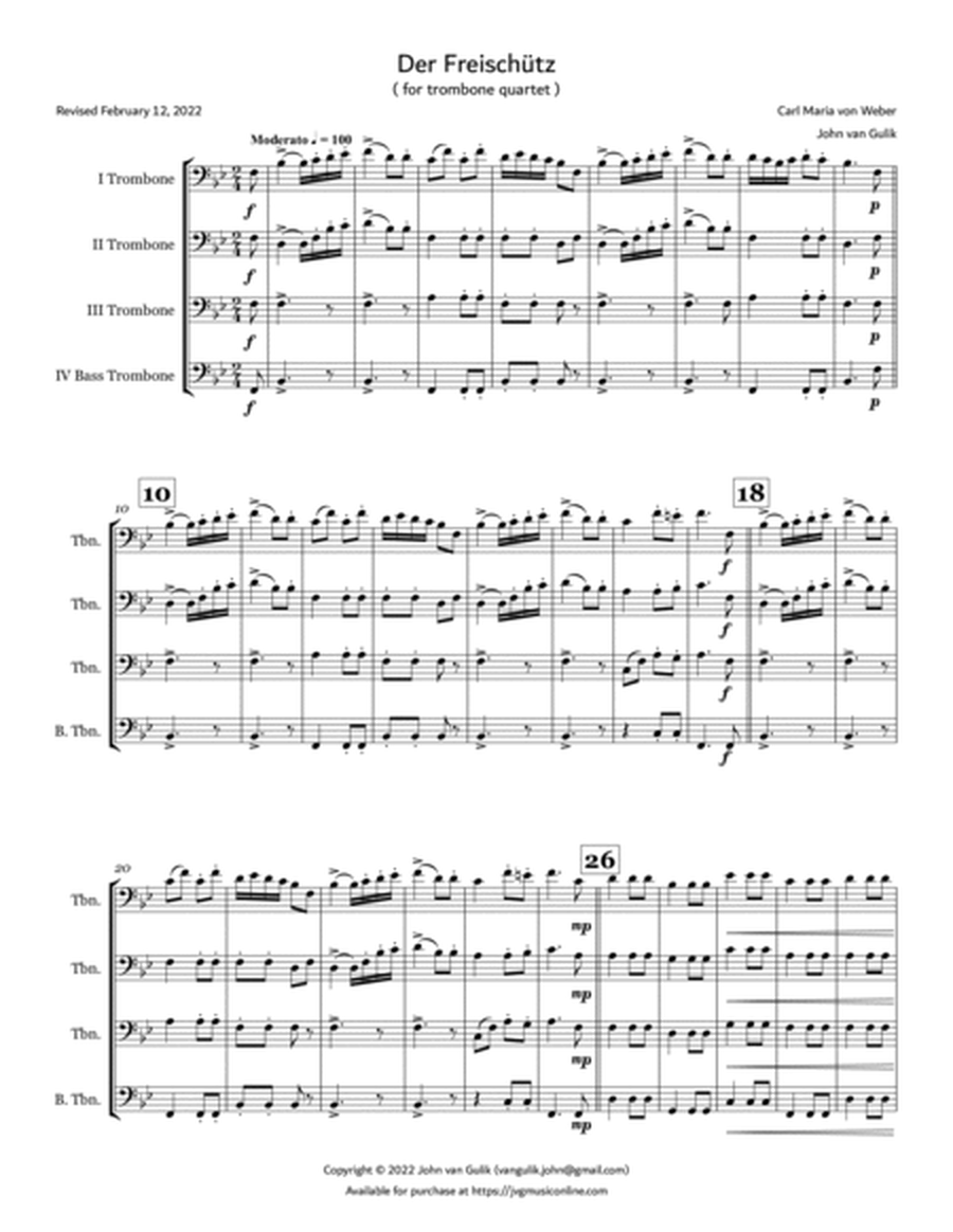 Der Feischutz - Trombone Quartet image number null
