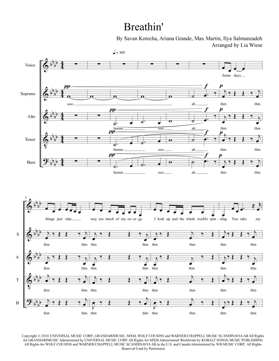 Breathin 4-Part scores gallery preview page 1