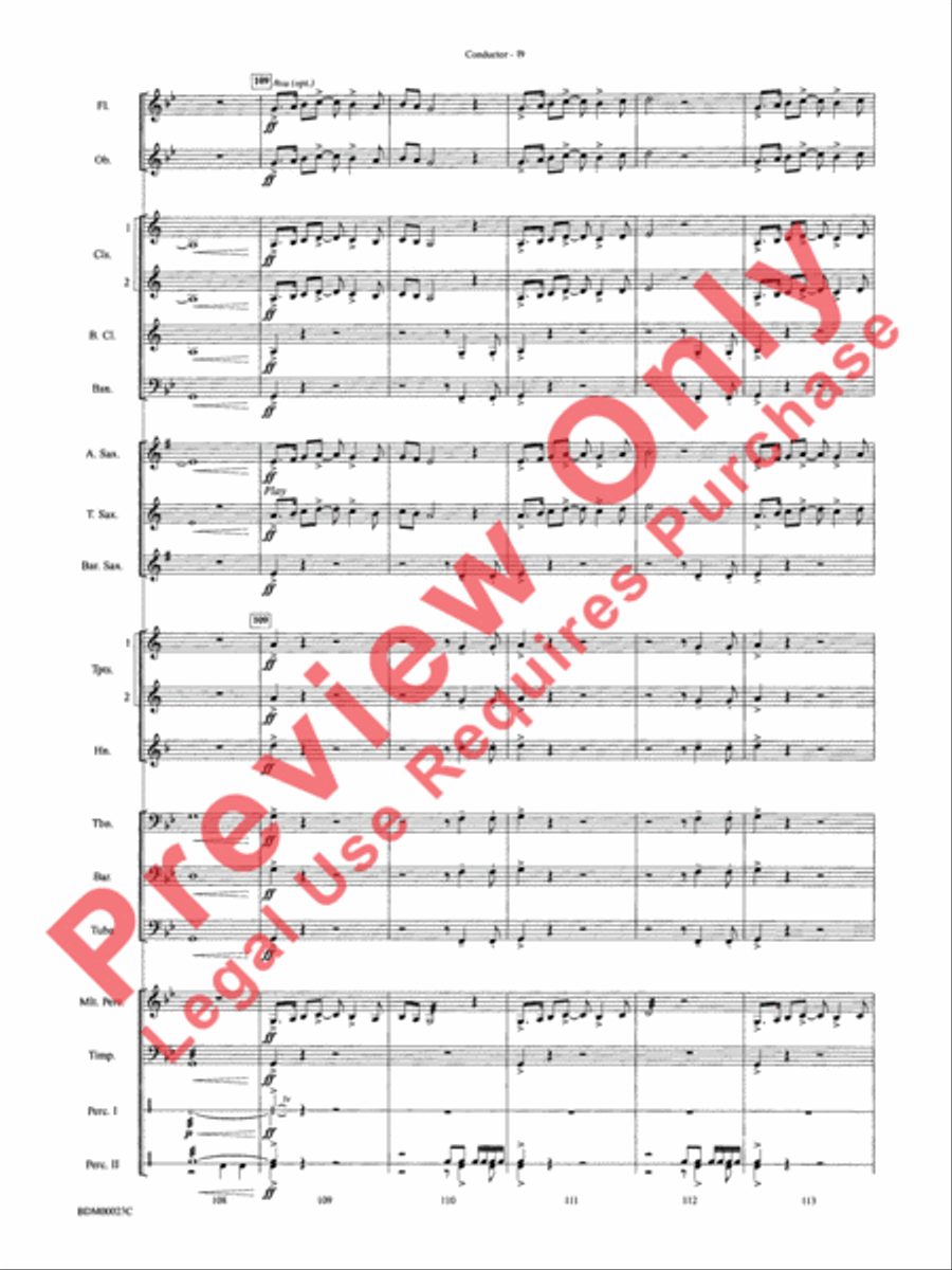Under the Rice Moon Concert Band scores gallery preview page 22