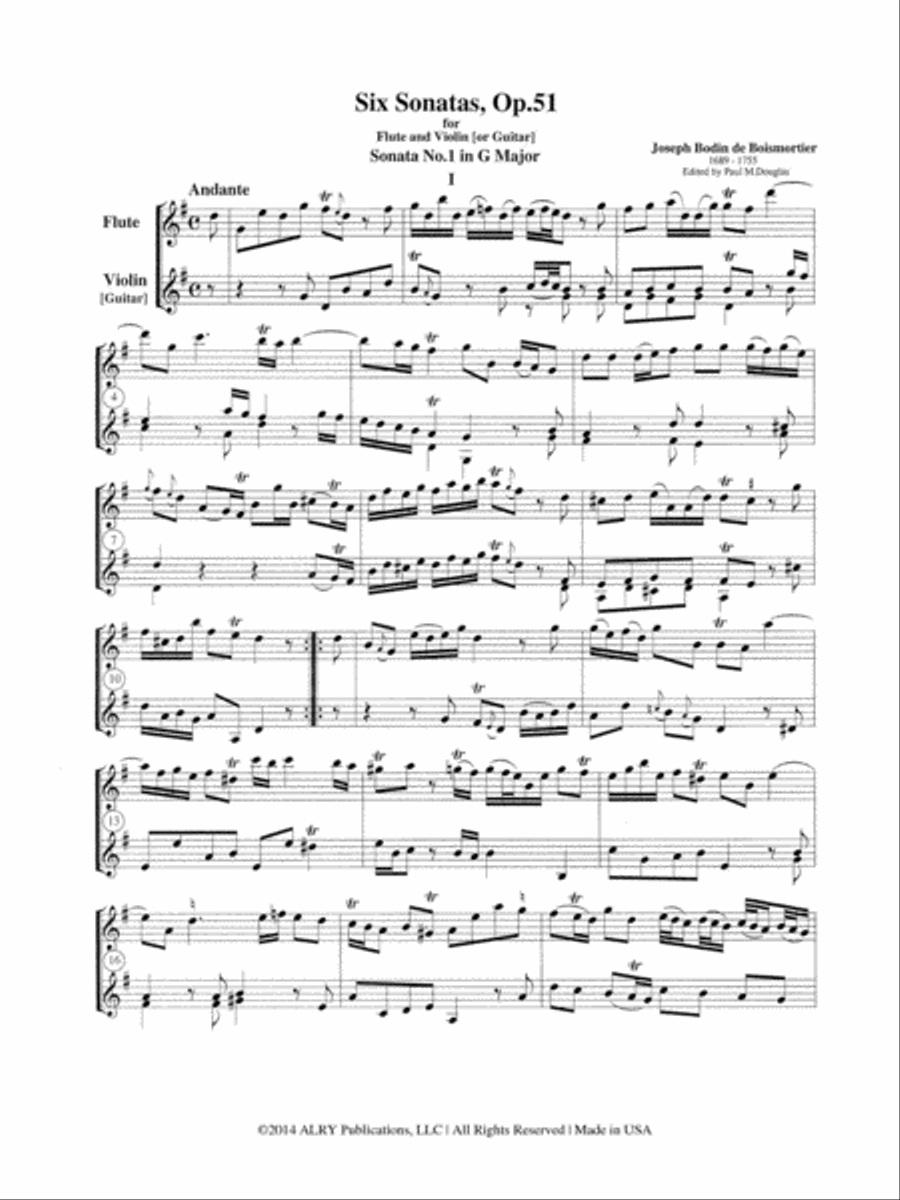 Six Sonates, Op. 51 Six Sonates, Op. 51 School and Community scores gallery preview page 2