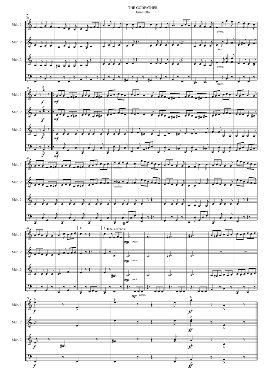 The Godfather Tarantella Small Ensemble scores gallery preview page 2