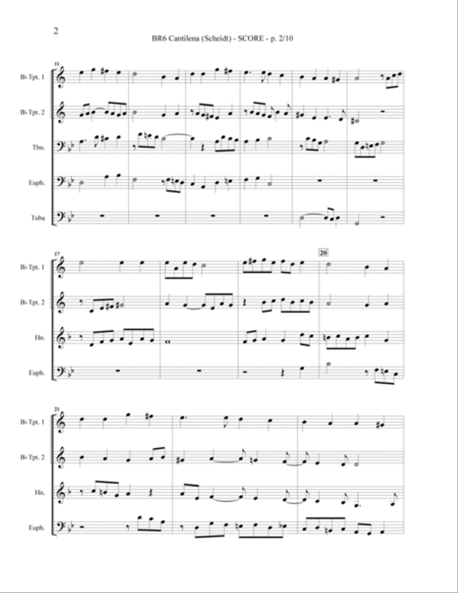 CANTILENA for Brass Sextet Brass Ensemble scores gallery preview page 4