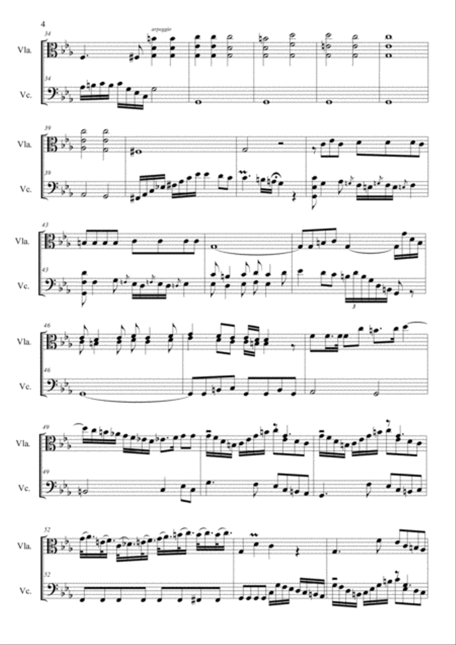 Boccherini - SONATA for Viola and Cello in C minor - G. 18 - Arr. by Renato Tagliabue String Duet scores gallery preview page 4