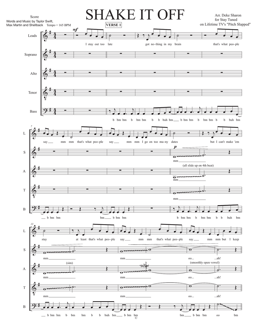 Shake It Off 4-Part scores gallery preview page 1