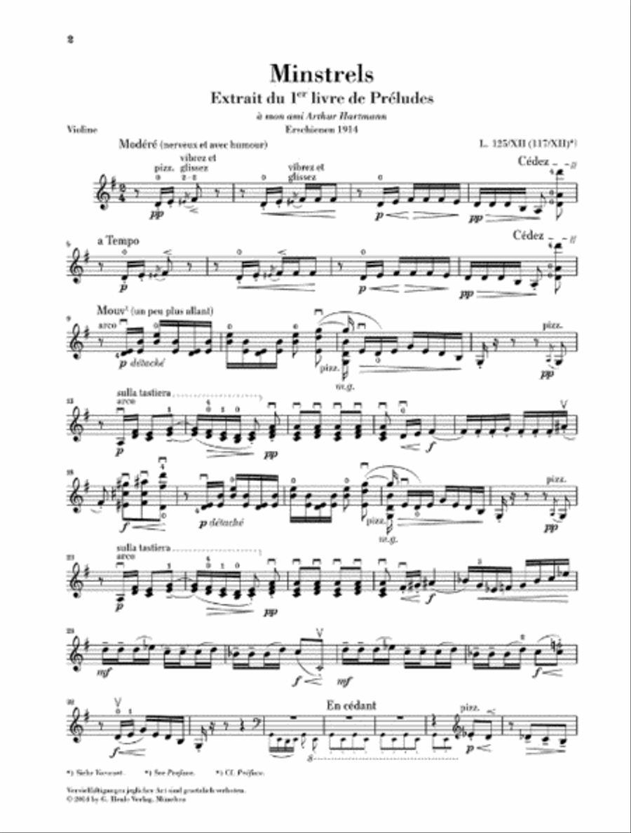 Minstrels from Préludes I Violin Solo scores gallery preview page 4