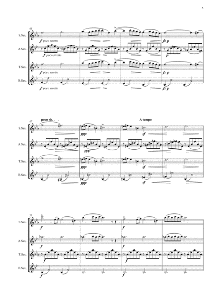 Nocturne Op.9 No.1 arranged for Saxophone Quartet Saxophone Quartet scores gallery preview page 6