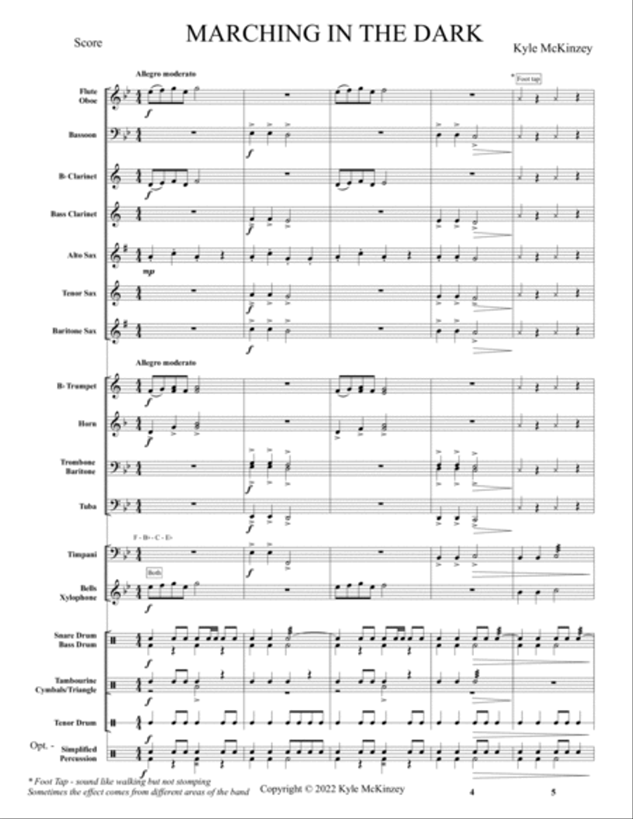 Marching In The Dark Concert Band scores gallery preview page 3