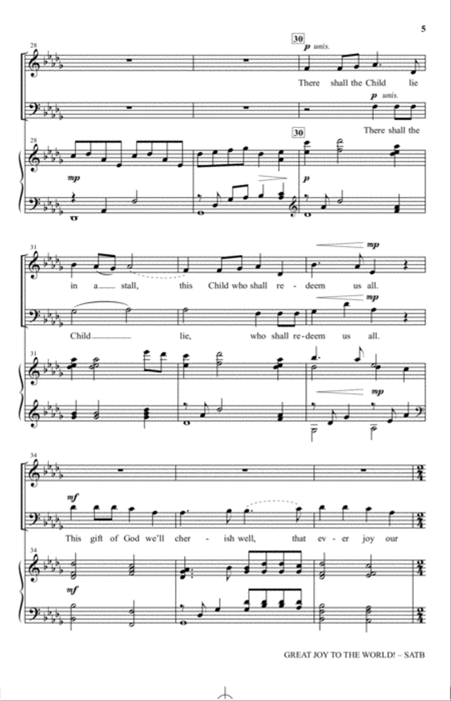 Great Joy To The World 4-Part scores gallery preview page 4