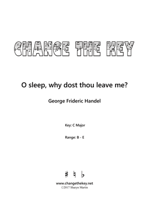 Book cover for O sleep, why dost thou leave me? - C Major