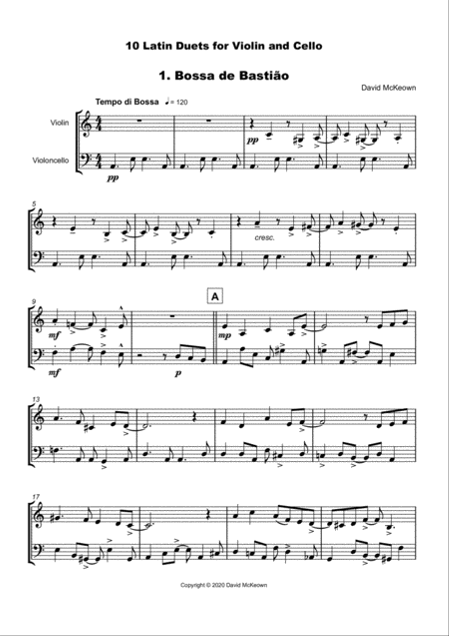 10 Latin Duets, for Violin and Cello String Duet scores gallery preview page 3