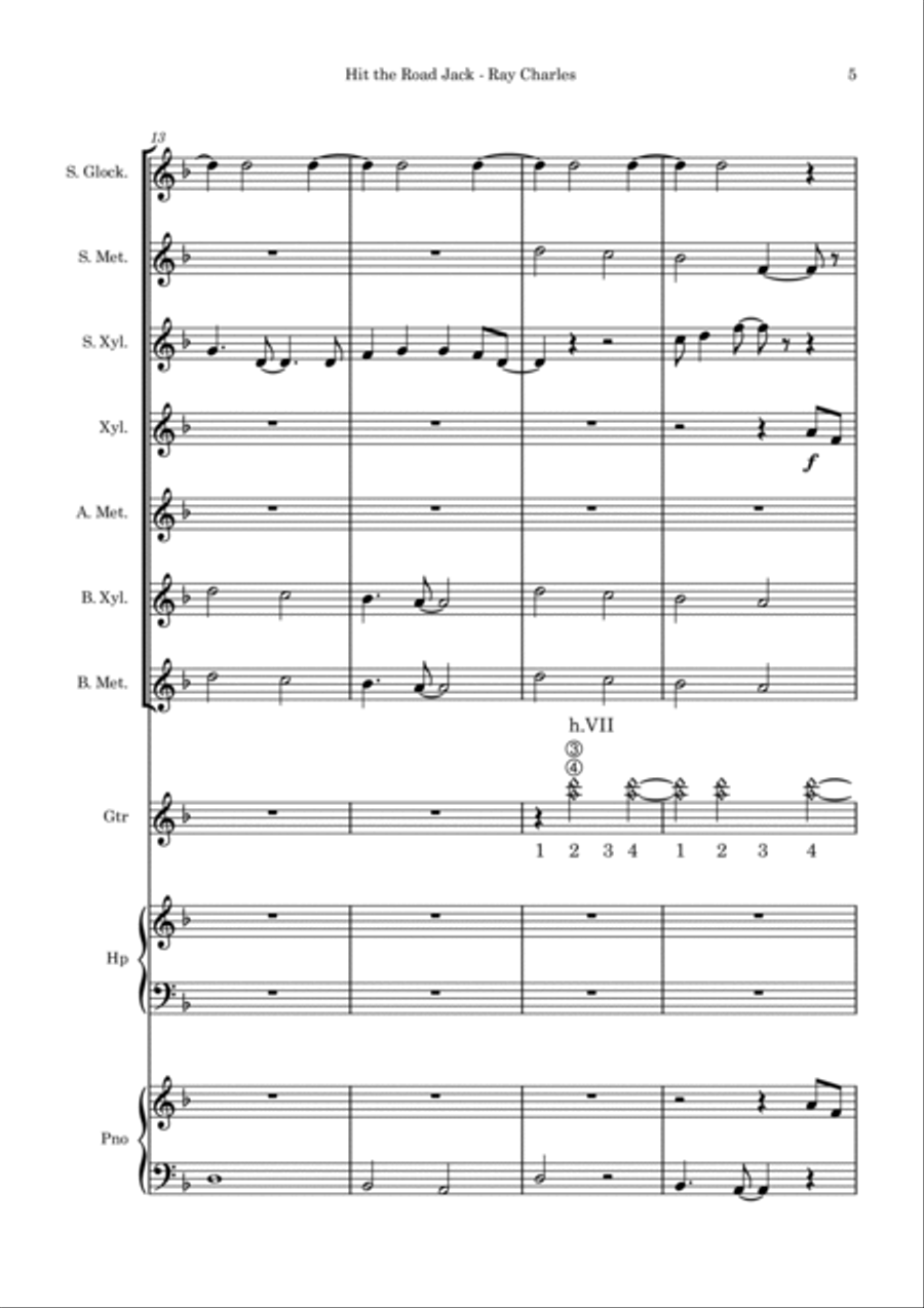 Hit The Road Jack Orff Instrument scores gallery preview page 5