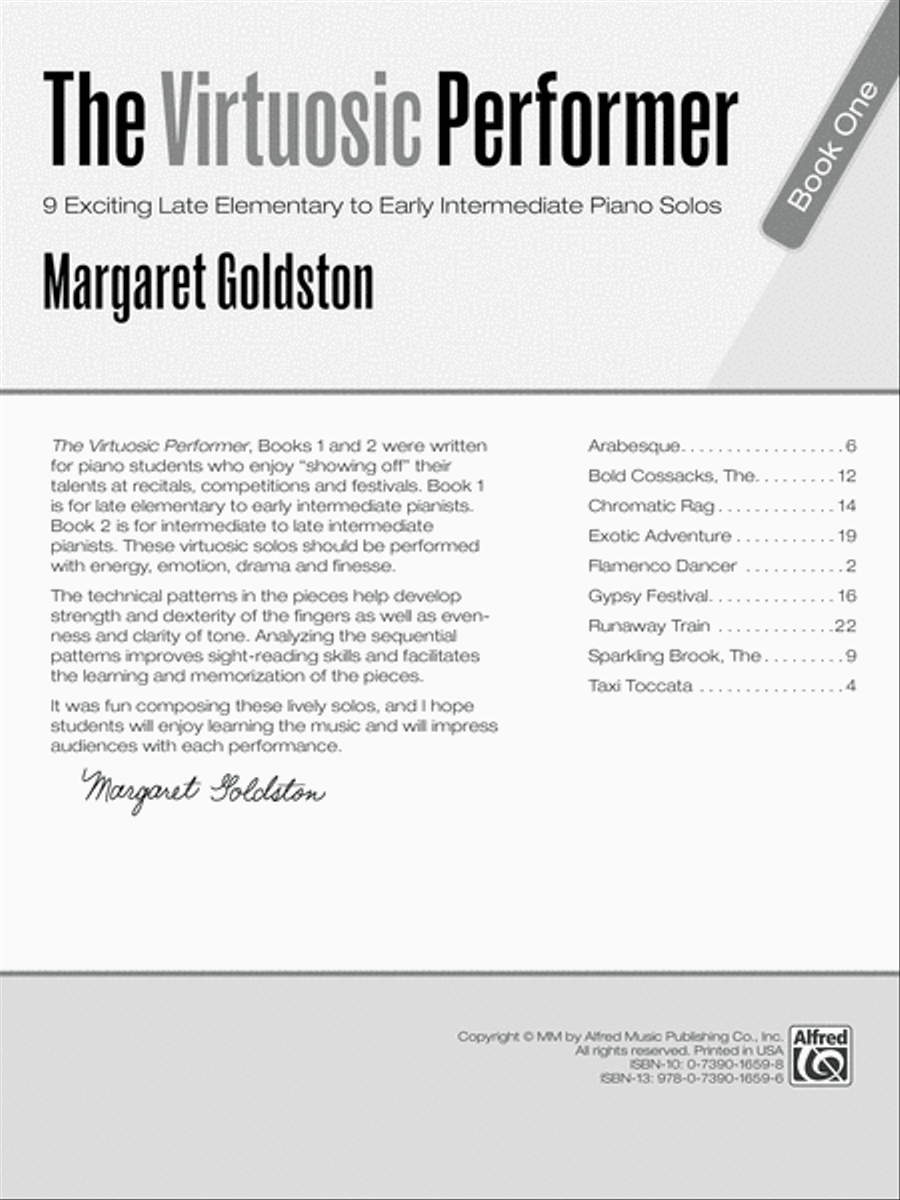 The Virtuosic Performer, Book 1 Easy Piano scores gallery preview page 2
