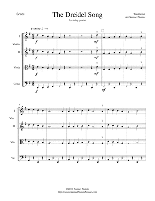 The Dreidel Song (I Have a Little Dreidel) - for string quartet