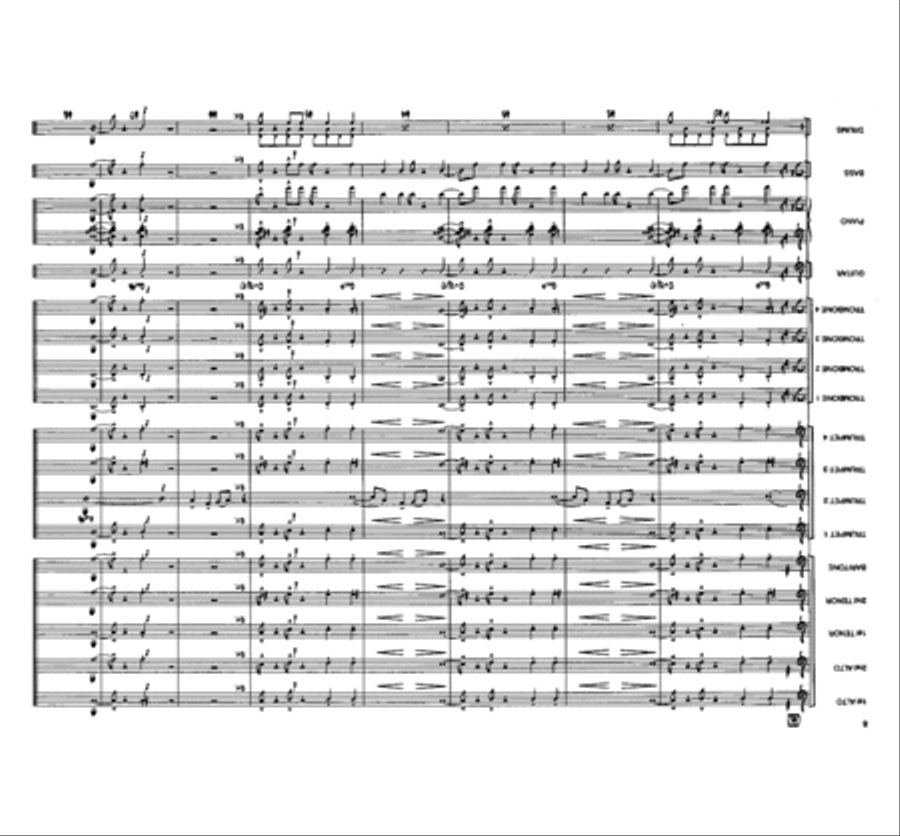 Beneath An Orange Moon Jazz Ensemble scores gallery preview page 8