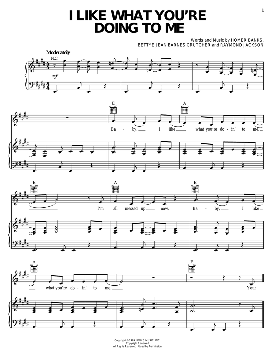 I Like What You're Doing To Me Piano, Vocal, Guitar scores gallery preview page 1
