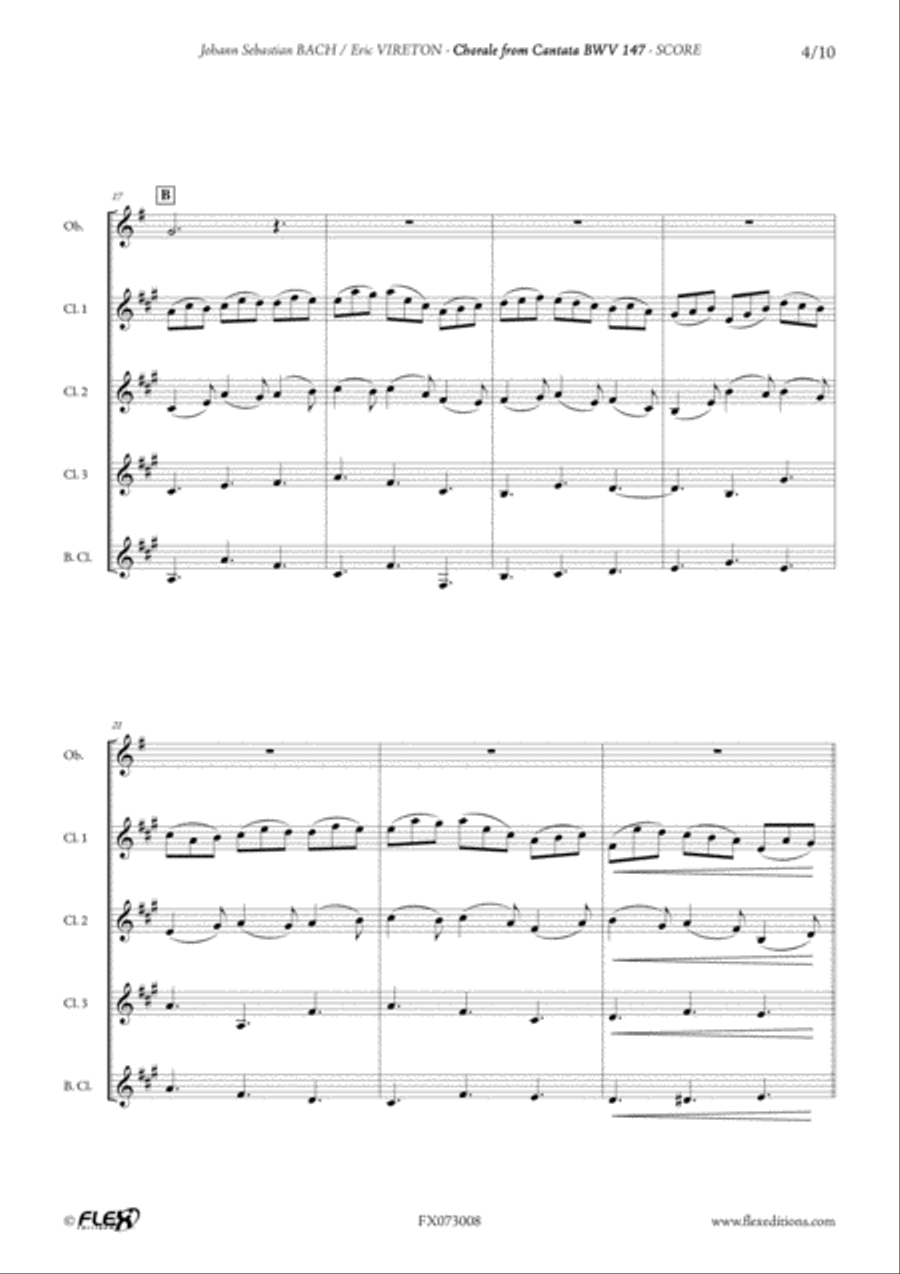 Chorale from Cantata BVW 147 Set of Parts scores gallery preview page 4