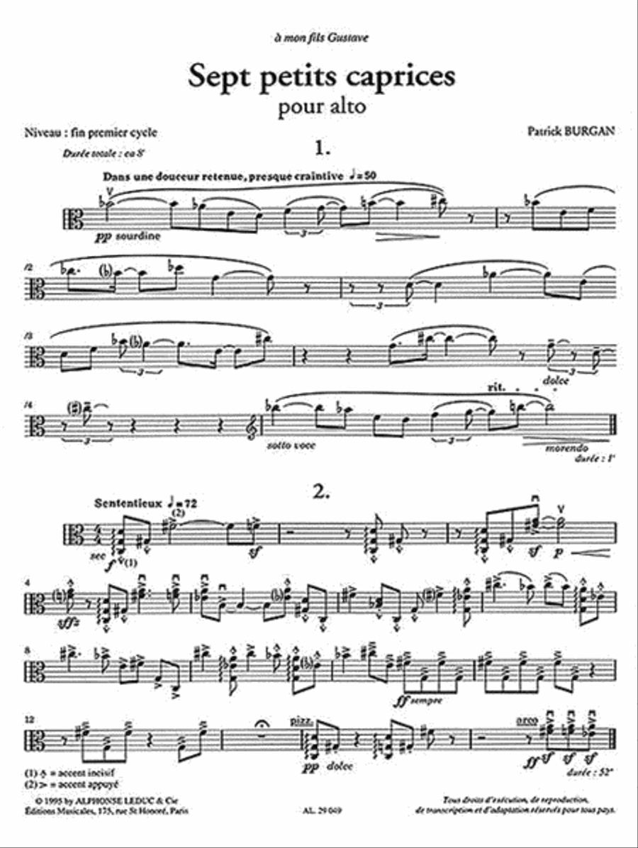 7 Petites Caprices (viola Solo) Viola Solo scores gallery preview page 3