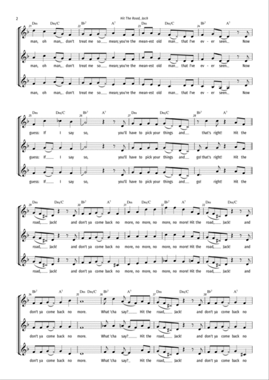 Hit The Road Jack Hit The Road Jack SSA scores gallery preview page 2
