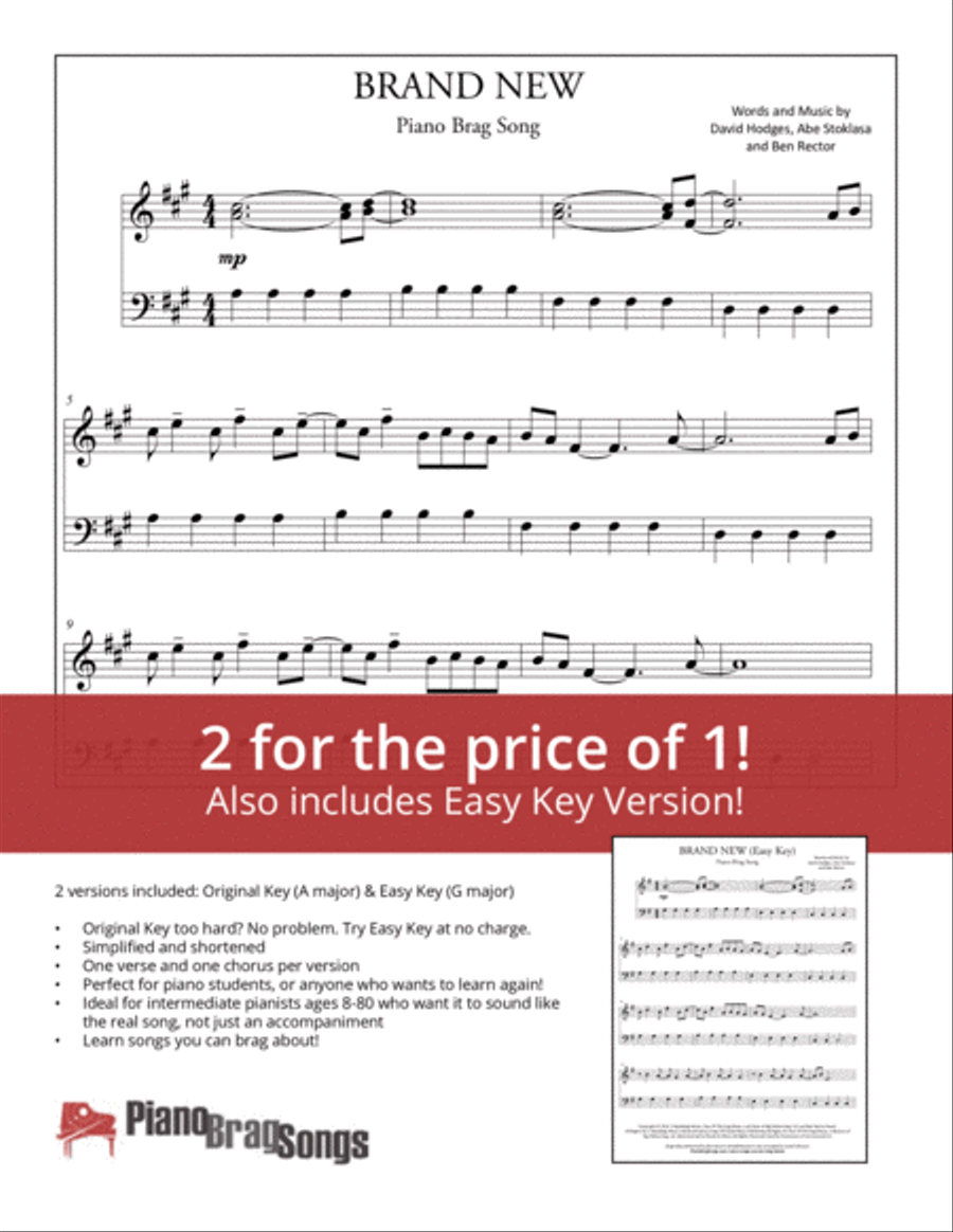 Brand New Easy Piano scores gallery preview page 1