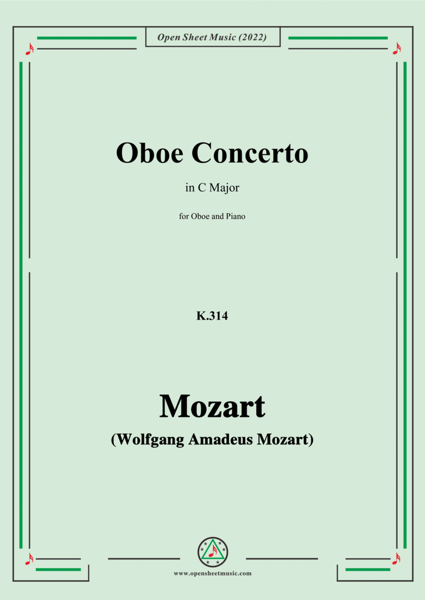 Mozart-Oboe Concerto,K.314,in C Major,for for Oboe and Piano