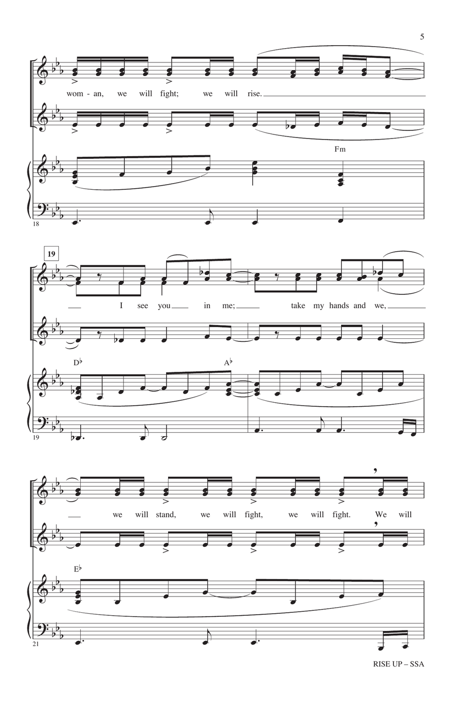 Rise Up (arr. Kirby Shaw) SSA scores gallery preview page 4