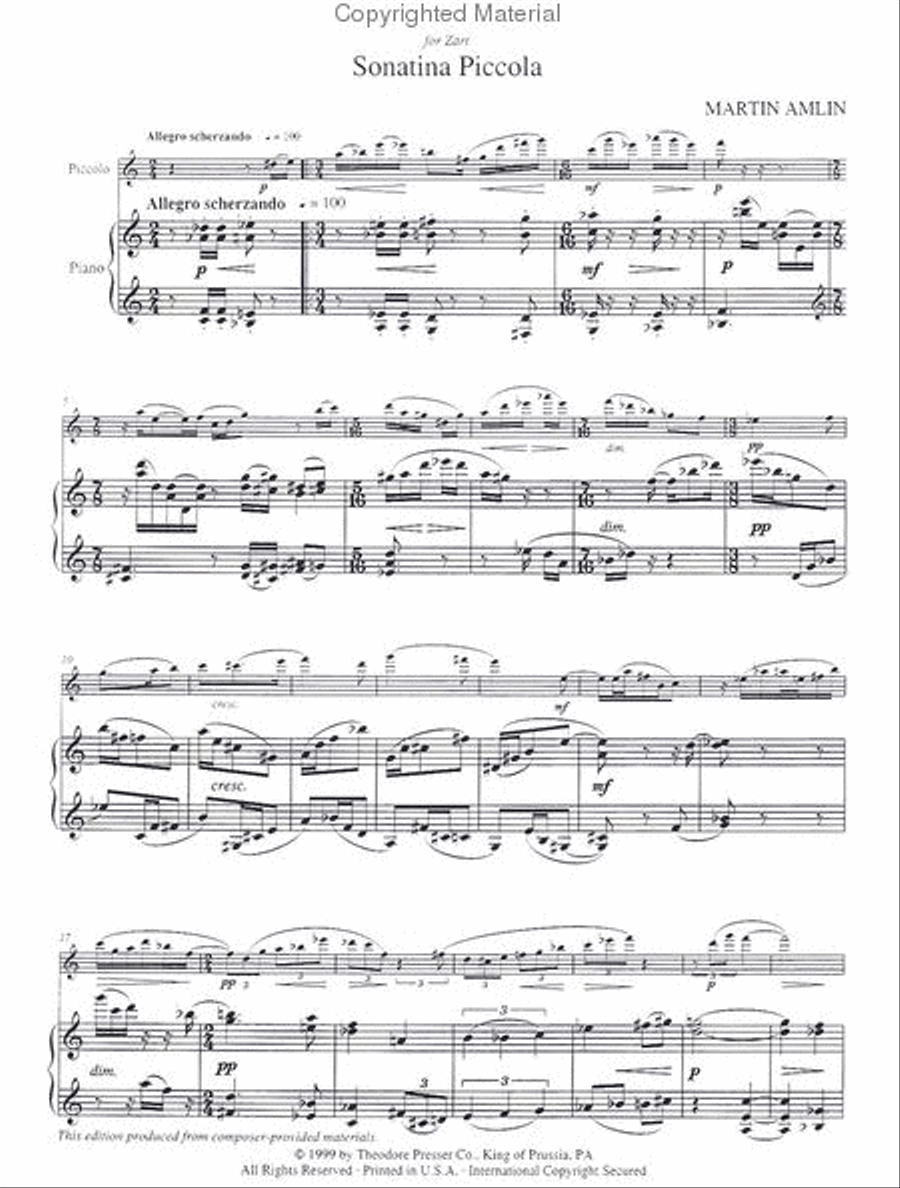 Sonatina Piccola Chamber Music scores gallery preview page 2