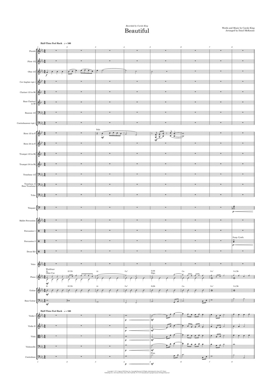 Beautiful Beautiful Full Orchestra scores gallery preview page 1