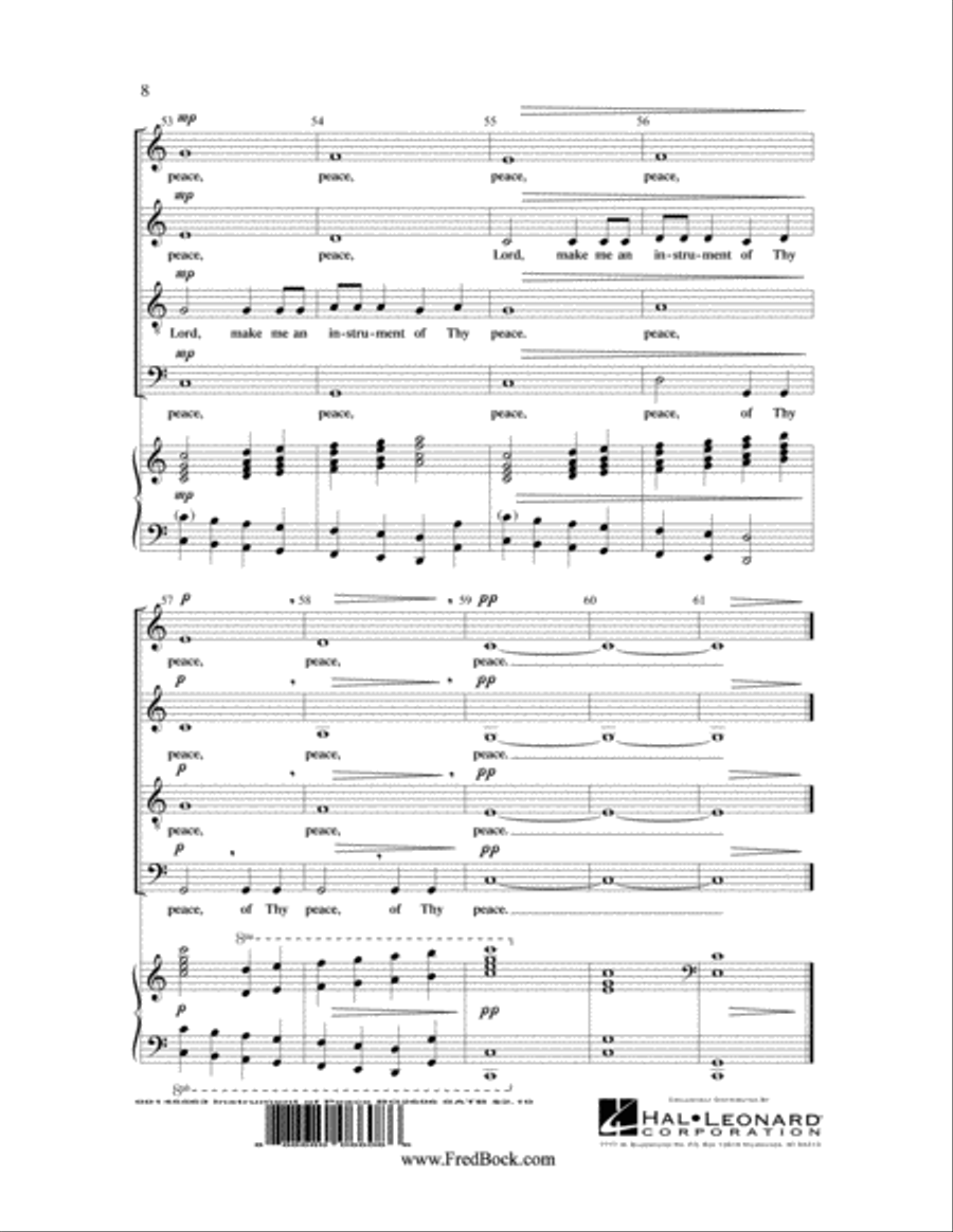 An Instrument of Thy Peace 4-Part scores gallery preview page 8