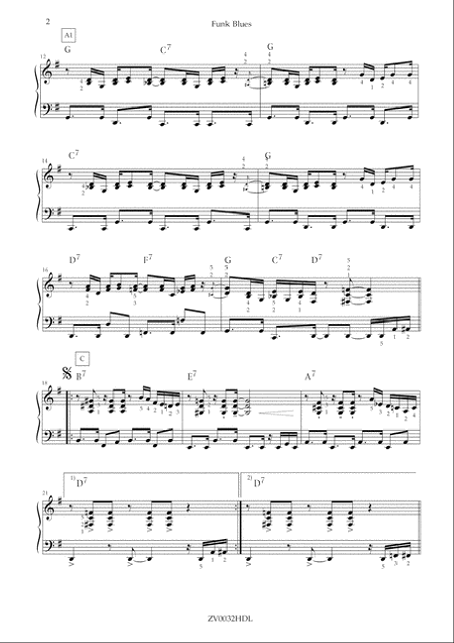 Funk Blues Funk Blues Piano Solo scores gallery preview page 3