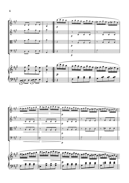 Rondo Alla Turca (Turkish March) | String Quartet sheet music with piano accompaniment image number null