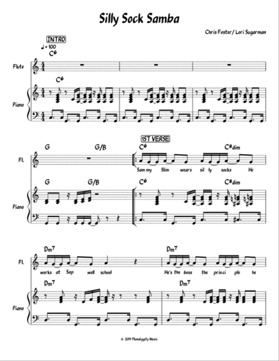 Silly Socks - Piano/Vocal/Guitar Piano, Vocal, Guitar scores gallery preview page 1