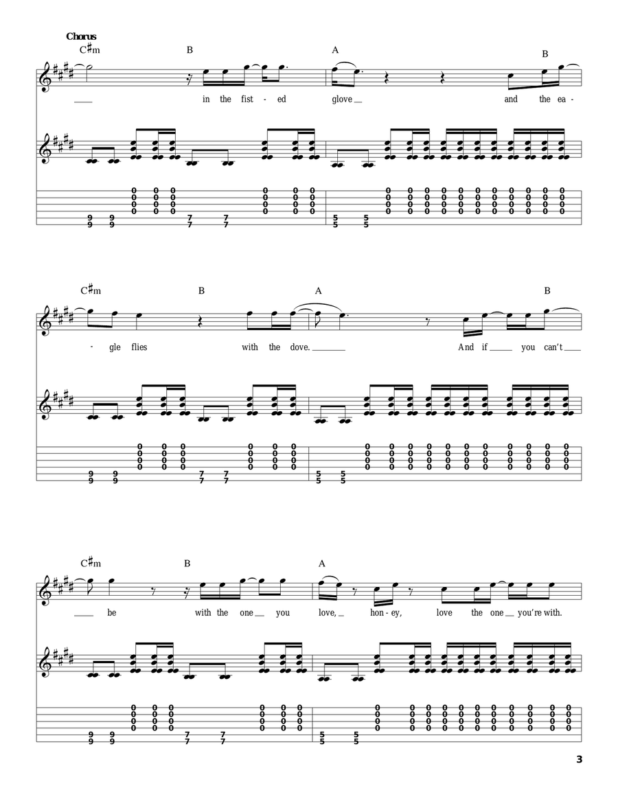 Love The One You're With Acoustic Guitar scores gallery preview page 3