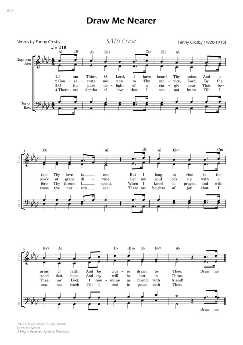 Draw Me Nearer - SATB Choir - W/Chords image number null