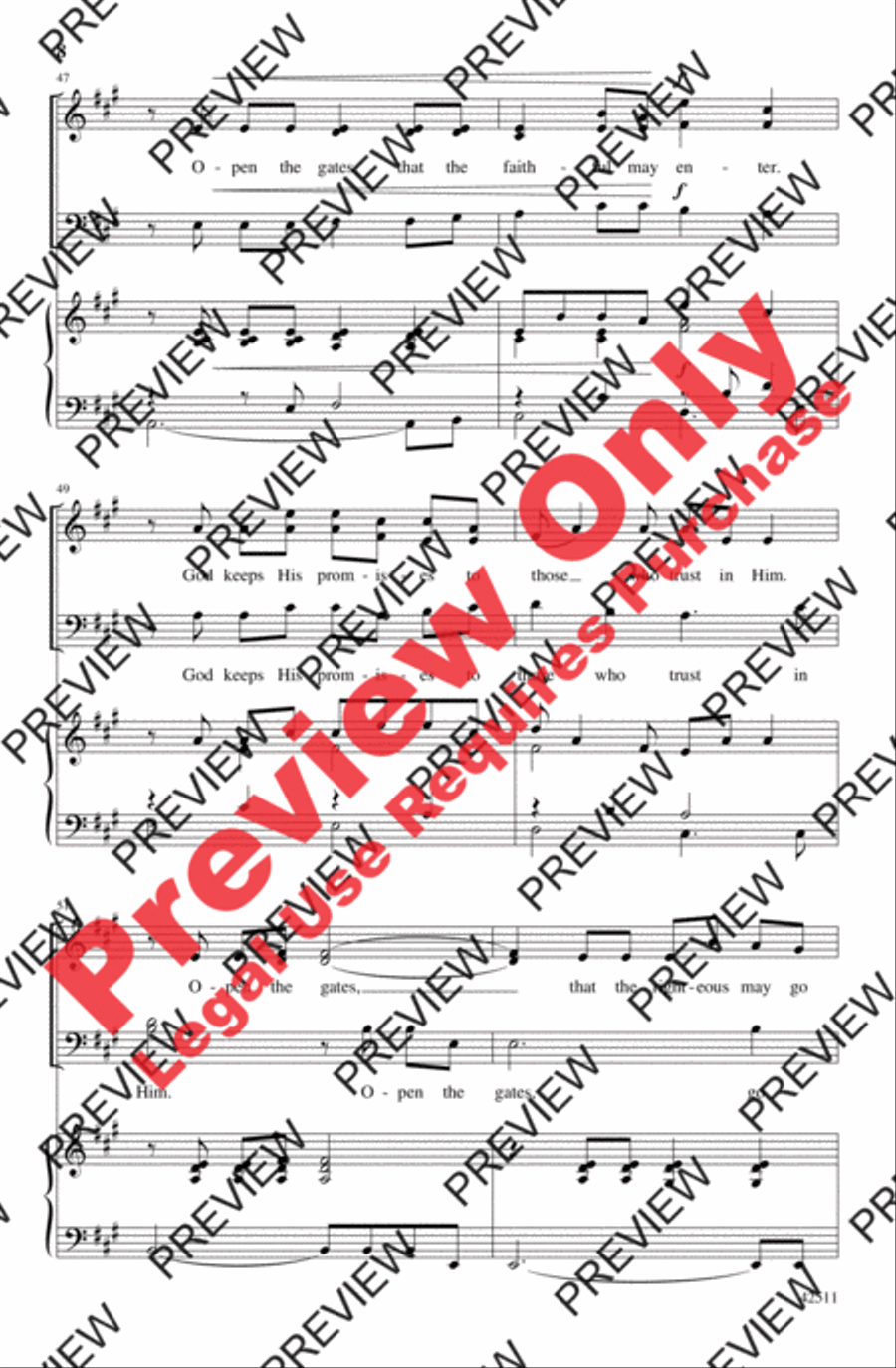 Open the Gates 4-Part scores gallery preview page 8