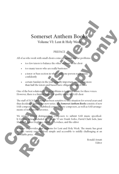 Somerset Anthem Books, Volume VI (Lent & Holy Week)